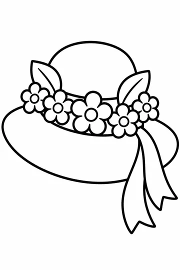 Flower Sun Hat coloring page