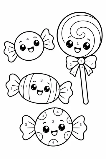 Halloween Candy color by number