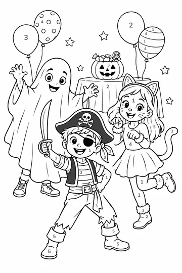 Costume Party color by number
