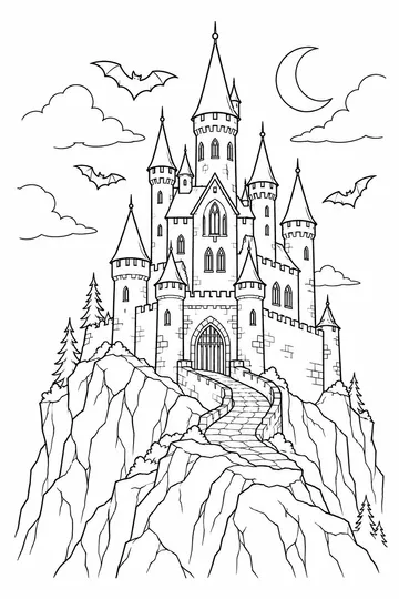 Creepy Castle coloring page