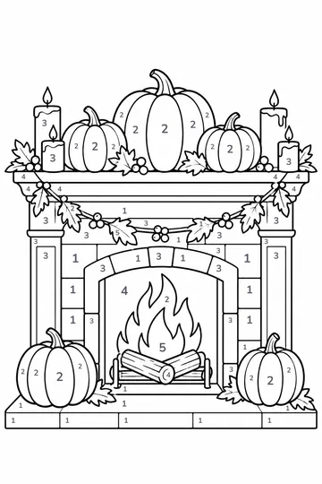 Halloween Decorations color by number
