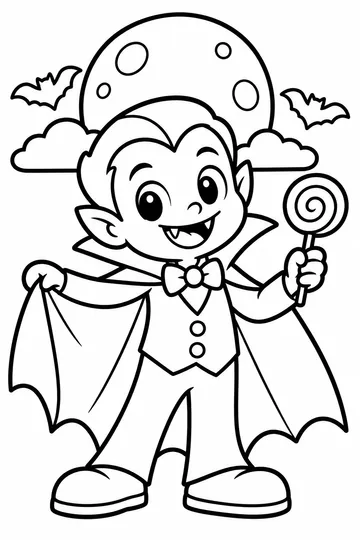 Friendly Vampire coloring page