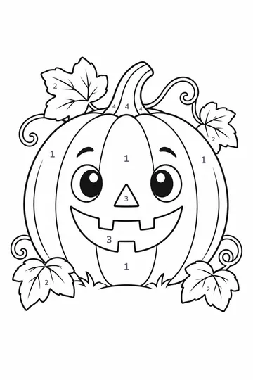 Halloween Pumpkin color by number