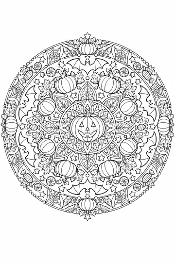 Pumpkin Mandala coloring page