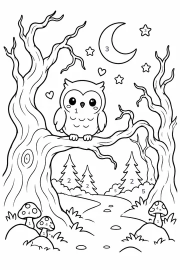 Spooky Forest color by number
