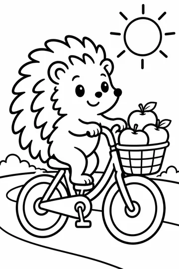 Hedgehog Ride coloring page