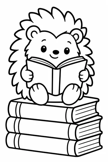 Hedgehog Reader coloring page