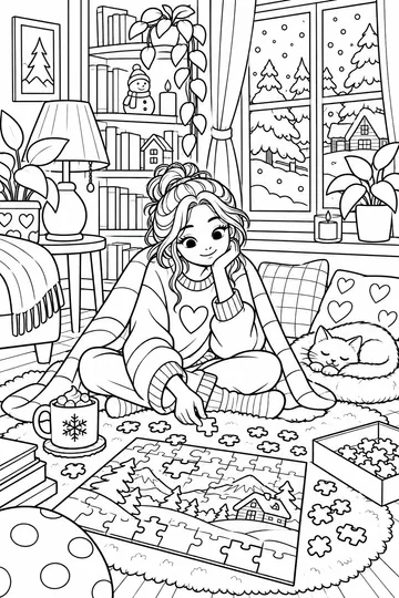 Puzzle Night coloring page