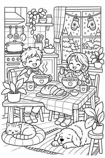 Warm Soup Day coloring page