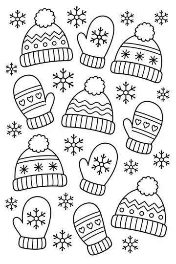 Winter Pattern coloring page