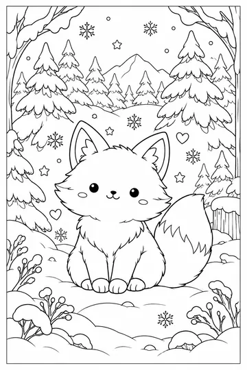 Winter Fox coloring page