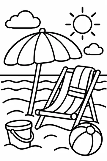 Beach Umbrella coloring page
