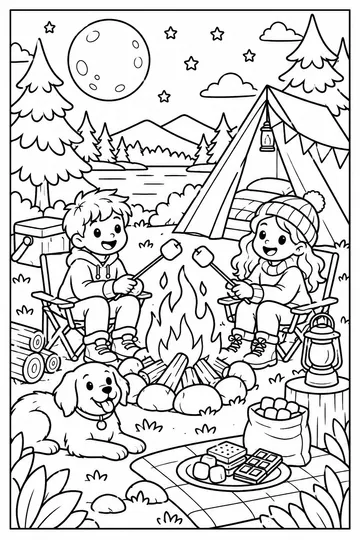 Campfire Treats coloring page