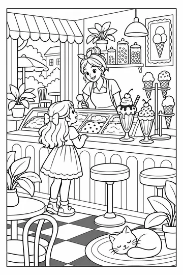 Ice Cream Parlor coloring page