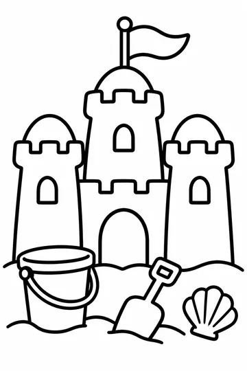 Sandcastle coloring page