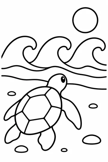 Beach Turtle coloring page