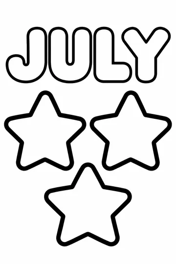 July Stars coloring page