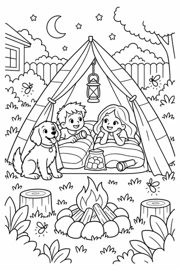 Backyard Campout coloring page