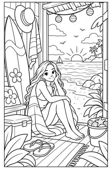 Beach Hut coloring page