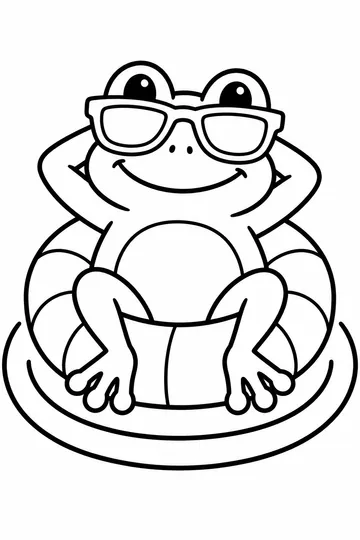 Pool Frog coloring page