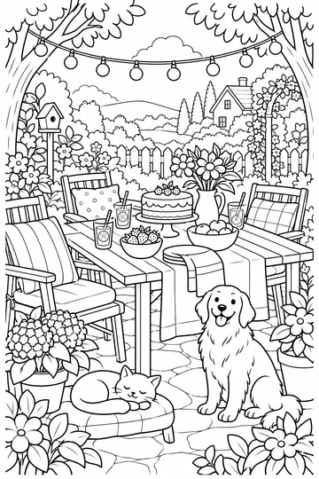 Garden Party coloring page