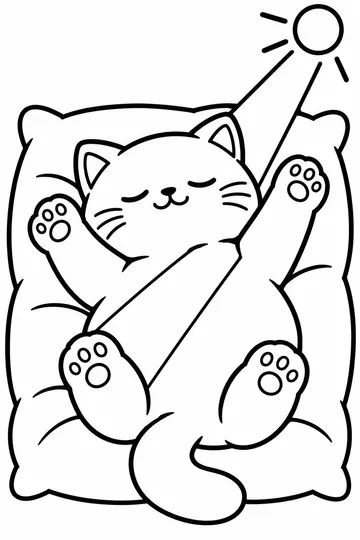 Lazy Kitten coloring page