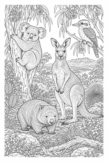 Australian Wildlife coloring page