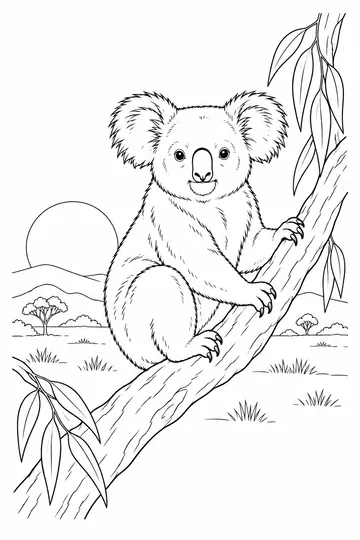 Outback Koala coloring page