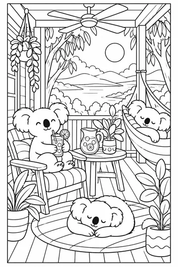 Koala Porch coloring page