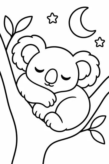 Sleepy Koala coloring page