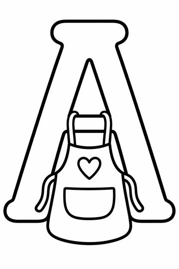 A is for Apron coloring page