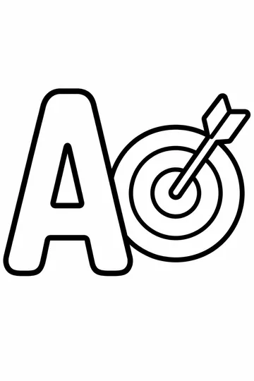 A is for Arrow coloring page