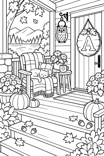A Is for Autumn coloring page