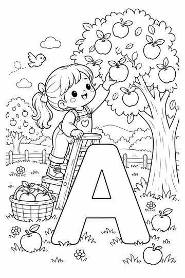 Apple Picking coloring page