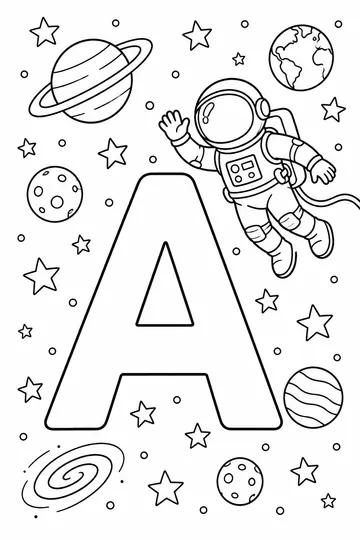 Astronaut in Space coloring page