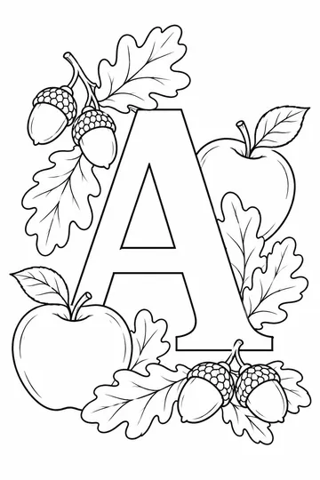Autumn Letter A coloring page