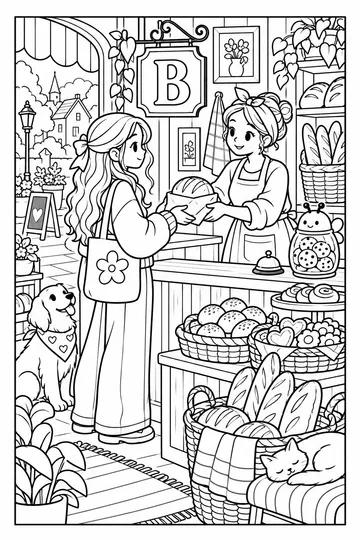 B Is for Bakery coloring page