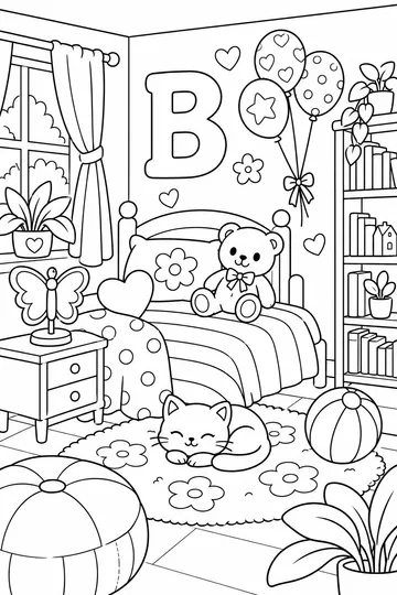 B Is for Bedroom coloring page