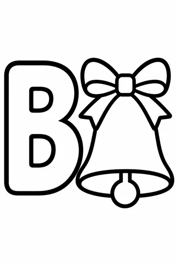B is for Bell coloring page