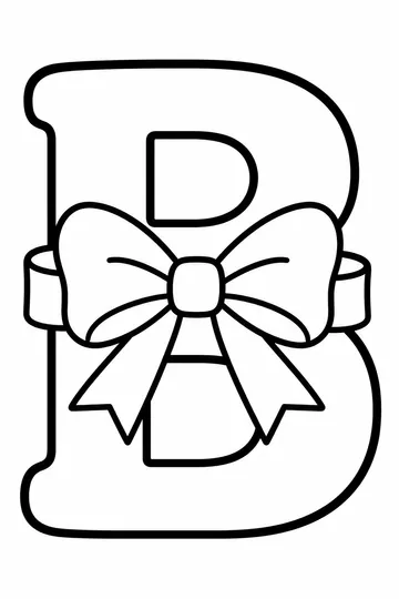 B is for Bow coloring page