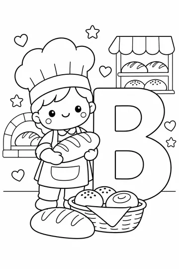 Letter B coloring page
