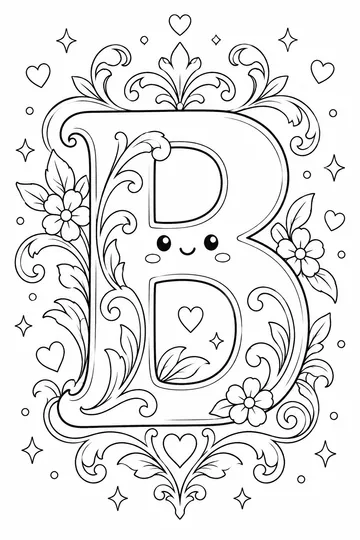 Illuminated Initial B coloring page
