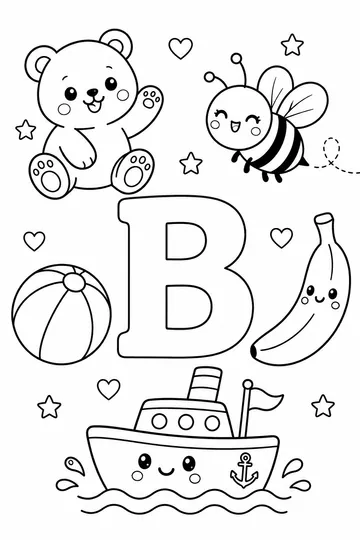 Things That Start with B coloring page