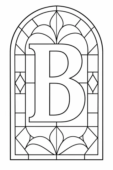 Stained Glass Letter B coloring page