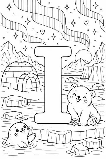 Arctic Letter I coloring page
