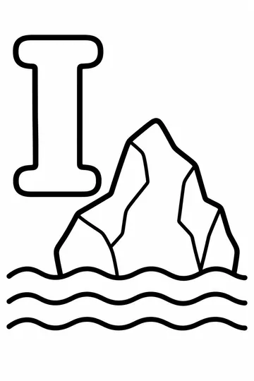 I is for Iceberg coloring page