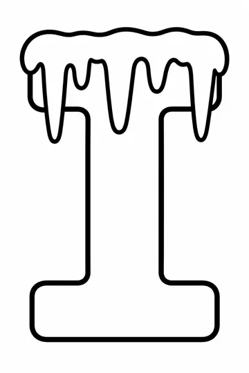 I is for Icicle coloring page