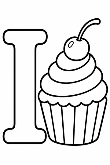 I is for Icing coloring page