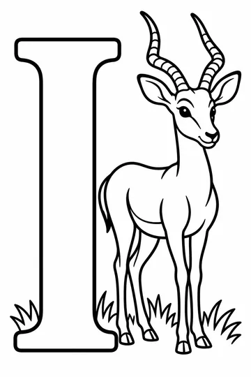 I is for Impala coloring page