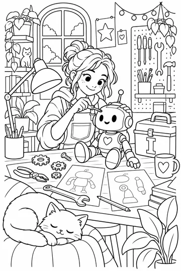 I Is for Inventor coloring page